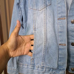 Washed Denim Jacket With Pockets