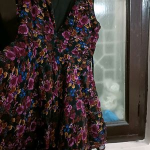 New Multicolour Assymetric Dress In XL Size