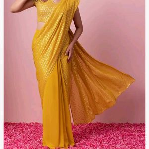 ♡Mustard READY TO WEAR SAREE♡