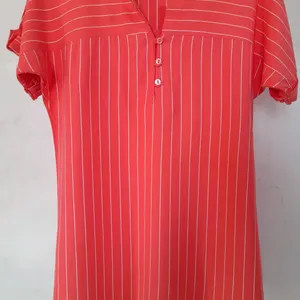 Striped Casual Pink Top By CHARCOAL designer