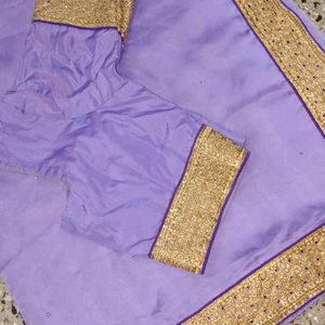 Designer Saree With Zari Border