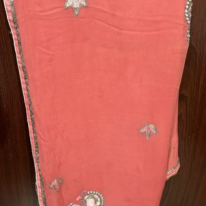 Pink Saree With Blouse