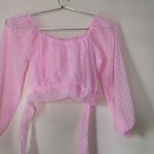 Super Cute Net Pink Top