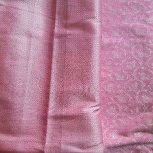 Pink Brocade Silk Saree