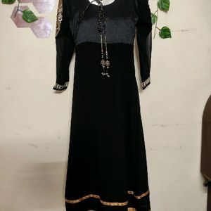 Black Anarkali with Churidar 🐈‍⬛🖤