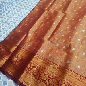 Brand New Tissue Benarasi Silk With Zari Border