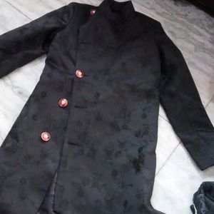 2 Black Colour Designer Sherwani