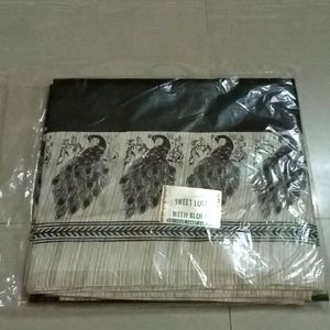 Sari Black And Golden Border