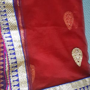 Cream Color Heavy Lehanga With Maroon Dupatta