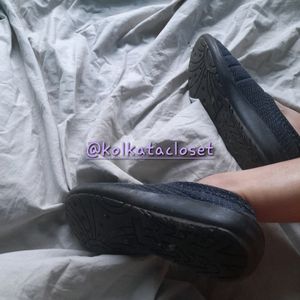 Navy Blue Slip On Casual Shoe For Women Winter