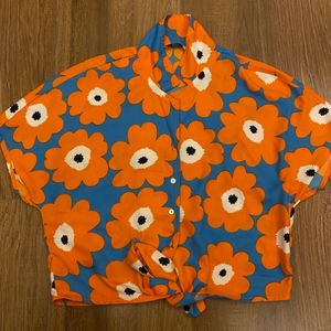 Orange Floral Shirt