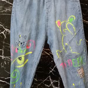 BaronHong Wide Leg Denim Jeans Art