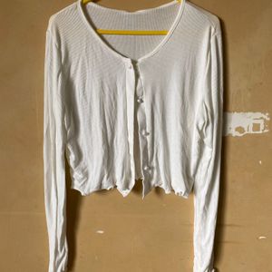 White Button Cardigan