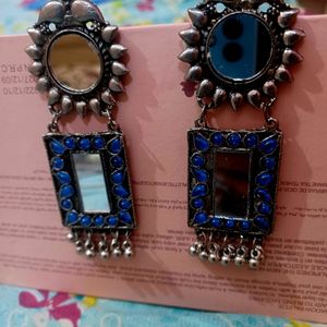 Oxidized Blue Earrings