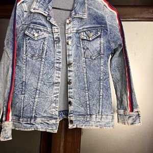 Denim Jacket With Stripes