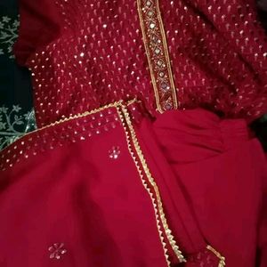 Festive Maroonish Red Kurta Set