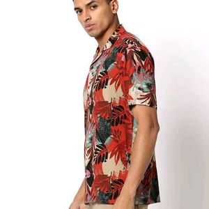 NETPLAY Leaf Printed Regular Fit Shirt.