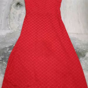 Red midi dress