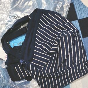 Clovia Non wired tshirt bra (Blue Colour With Stripes)