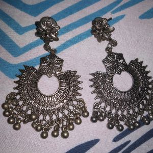 Combo Of Silver Oxidised Earrings.