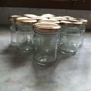 Glass Jar With Golden Lid