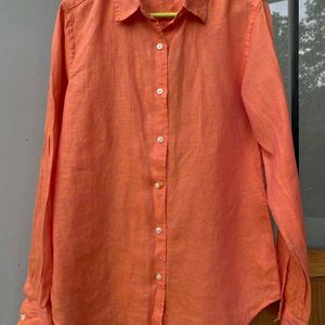 Uniqlo Formal Shirt For Women In Orange - Office Wear