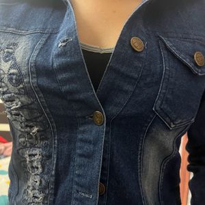 Blue Denim Crop Jacket