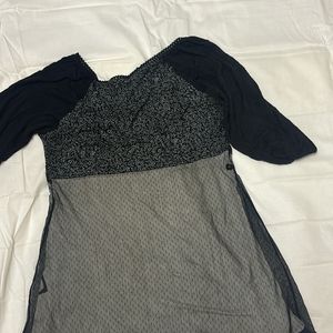 Elegant Black Net Top