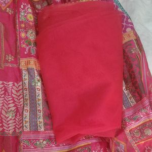 Ethnic Padded Gown With Organza Dupatta