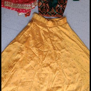 Yellow Lehenga Choli Free 5 Dilivery Bag