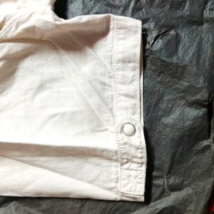 White Half Denim Cotton Shirt