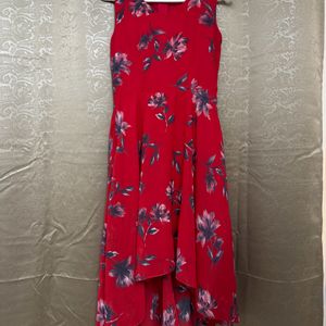 Red Floral Print Dress