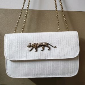 Off White Cute And Ethnic Sling Bag