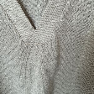 Tan H&M V Neck Knit Top