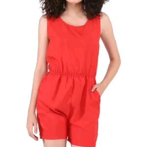 Red Jumpsuit With Adjustable Strings