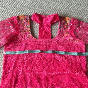 Pink Lace Kurti