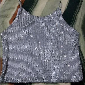 Sale❗❗Silver Sequin Party Top