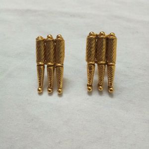 Matte Golden Finish 3 Combo Earrings Collections