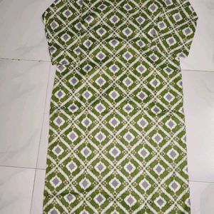 Olive Green Printed Kurti