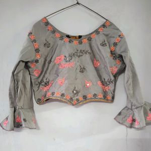 Grey Silk Blouse