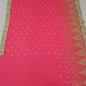 Embroidery Heavy Work Saree For Women