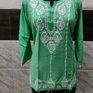 Short chikankari top  For Women