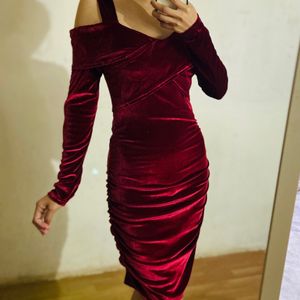 Gorgeous Velvet Maroon Dress