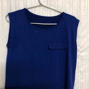 Navy Blue Sleevless Top