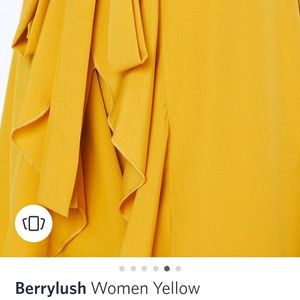 Berrylush Mustard Yellow Flared skirt