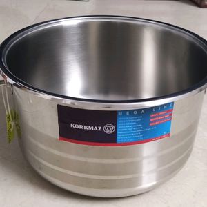 KORKMAZ MEGA LINE STAINLESS WIDE POT WITH LID