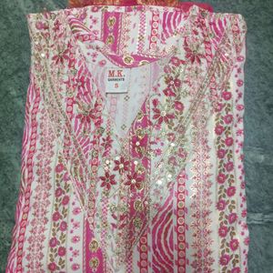 Pink Kurta With Beautiful Print