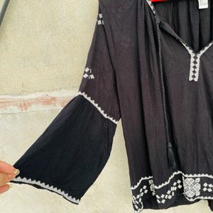 Black Boho Top