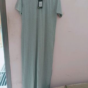 Rigo Slit Maxi Grey Dress