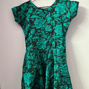 Black Frock With Shades Of Teal Green